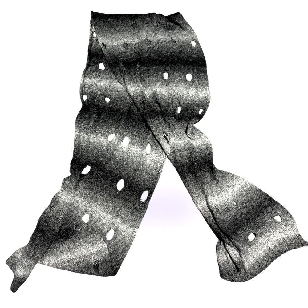 Vintage polka dot distressed holes wool scarf